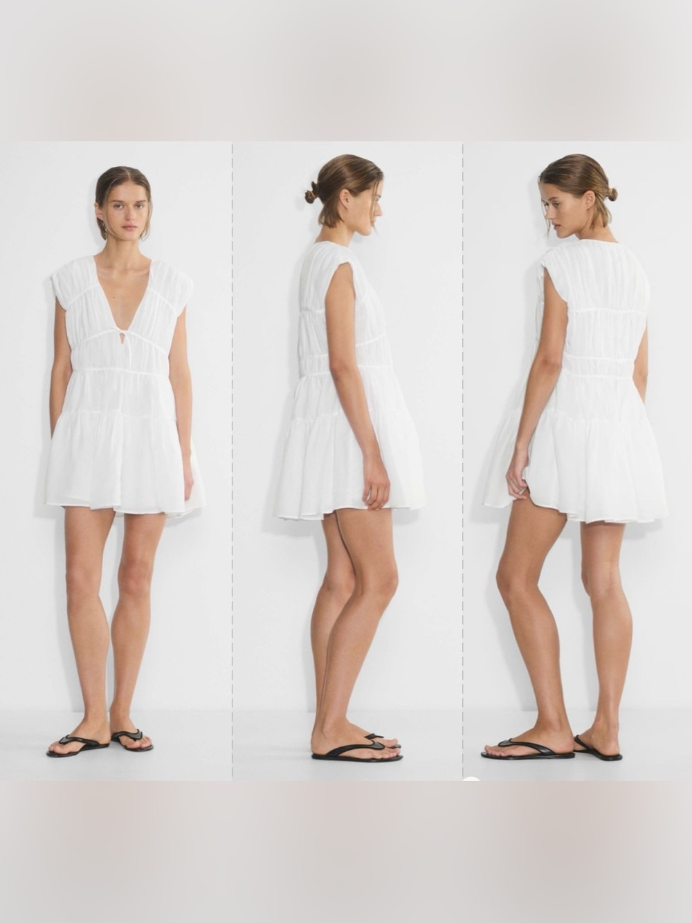 Wilfred Hampstead V- Neck Mini Dress Sz S White